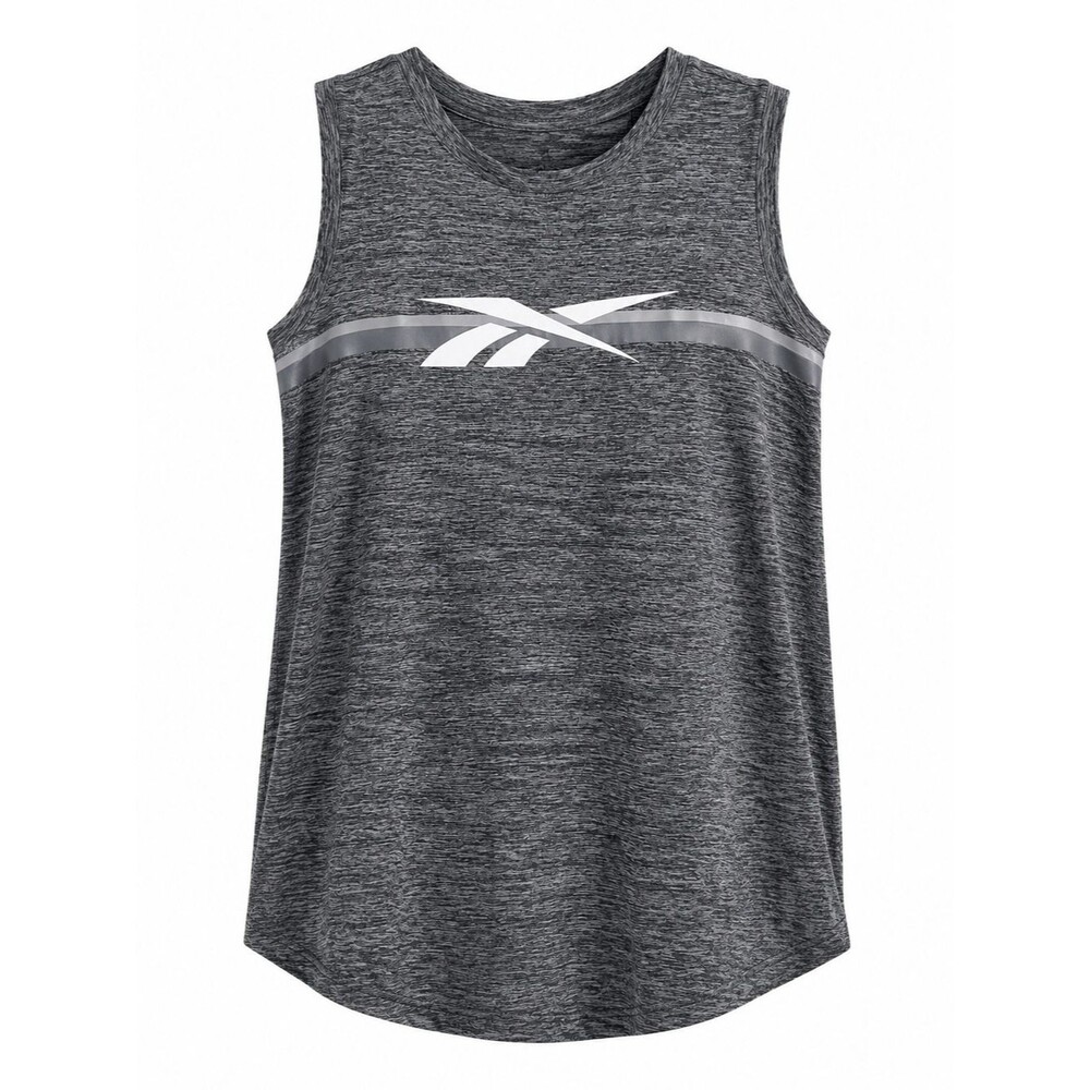 Reebok Women's Gray Heathered Racerback Tank Top Regular Fit Lightweight Size M